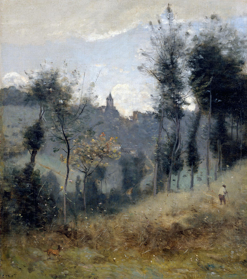 Canteleu Painting by Jean-Baptiste-Camille Corot