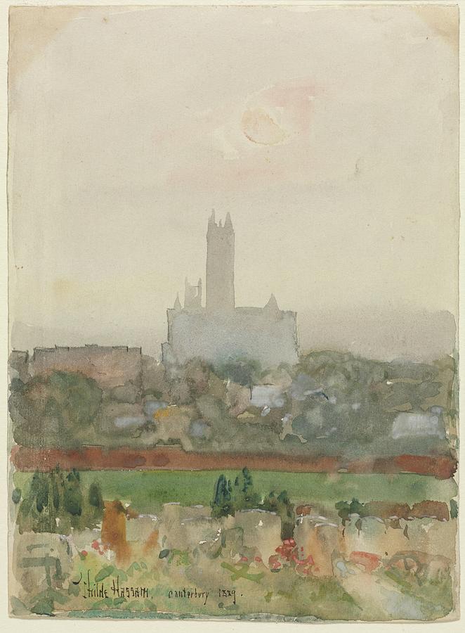 Canterbury Cathedral 1889 Childe Hassam Painting by MotionAge Designs