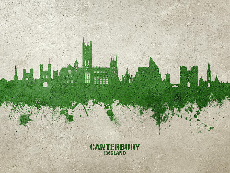 Canterbury England Skyline #78 Digital Art by Michael Tompsett