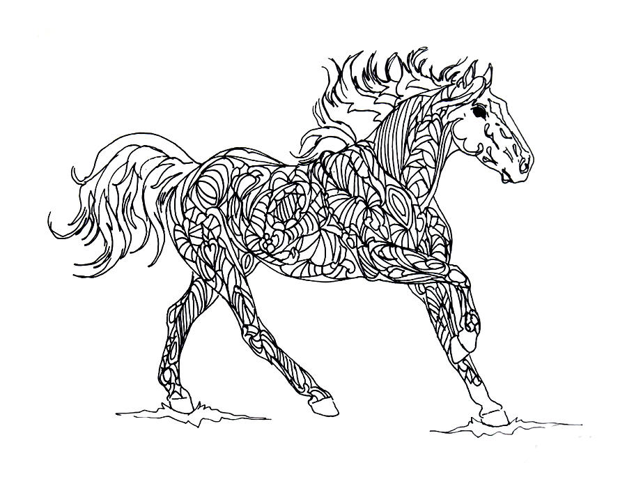 Cantering Horse Drawing By Running Brook Galleries 