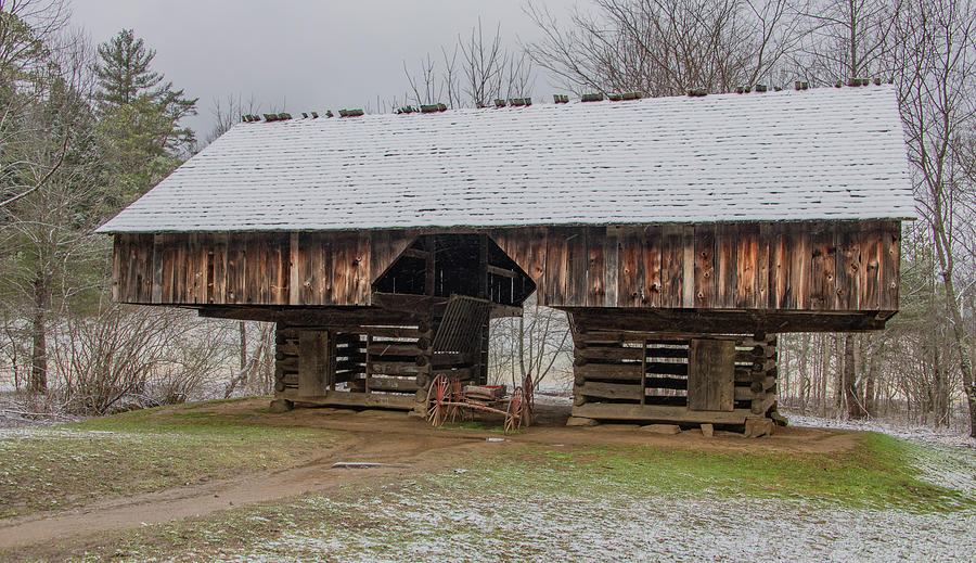 Cantilever Barn, The Tipton Place at Cades Cove Photograph by Marcy Wielfaert