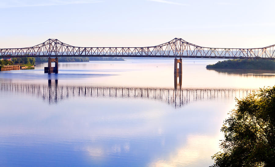 Cantilever bridge across Illinois river Photograph by Ghornephoto