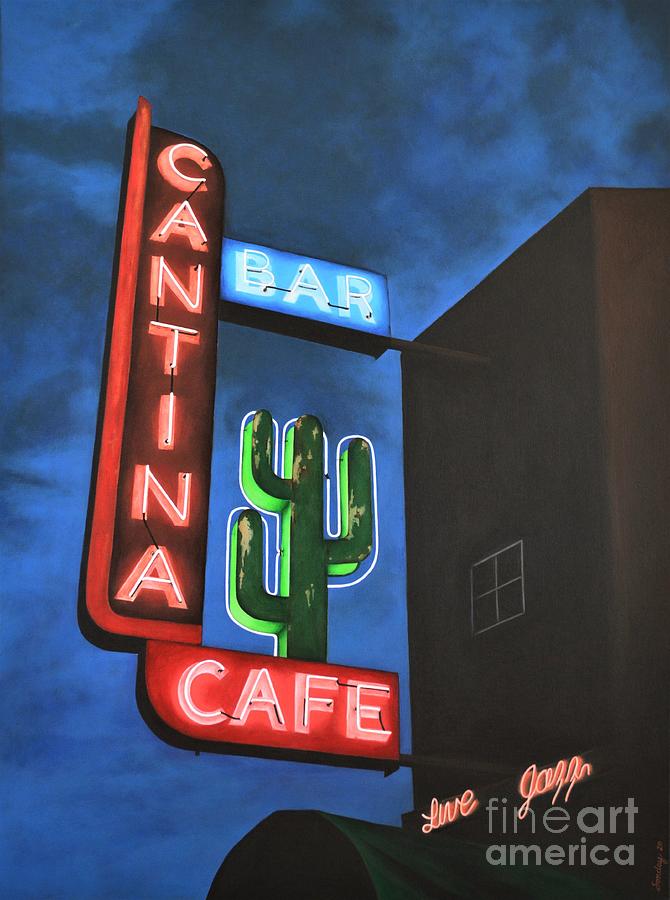 Neon Sign Painting - Cantina  by Joseph Sonday