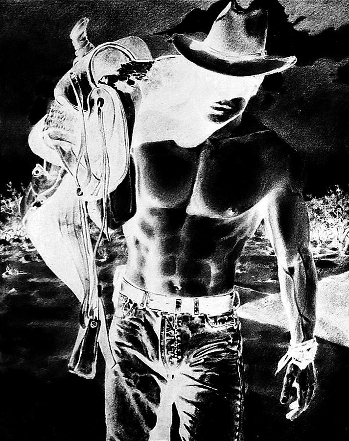 CANVAS PRINT FOR SALE- Mysterious Cowboy Night Rider Painting by RjFxx at beautifullart com Friedenthal