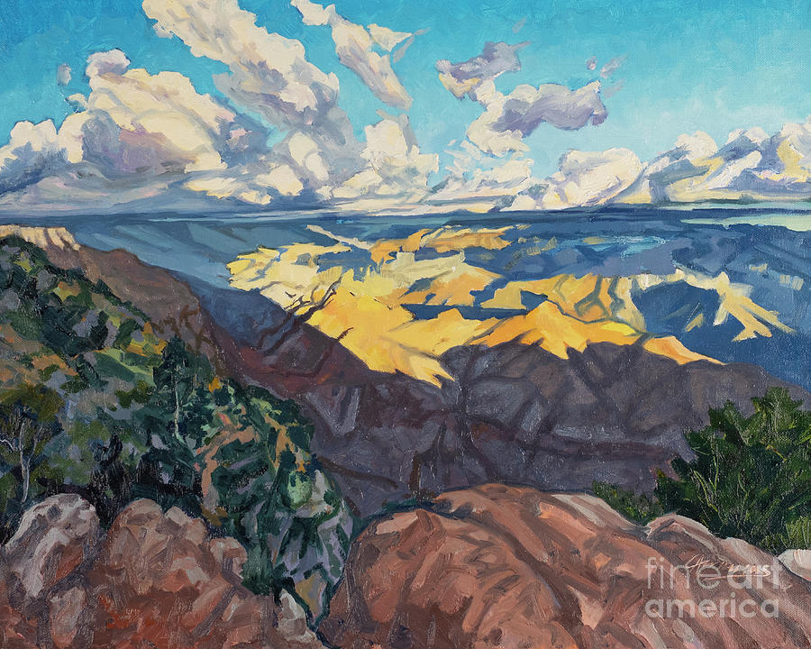 Canyon Clouds from Desert View - LWCCD Painting by Lewis Williams OFS