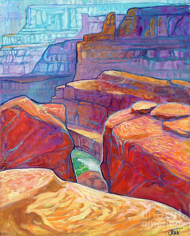 Canyon Peek Painting by Jenn Cunningham