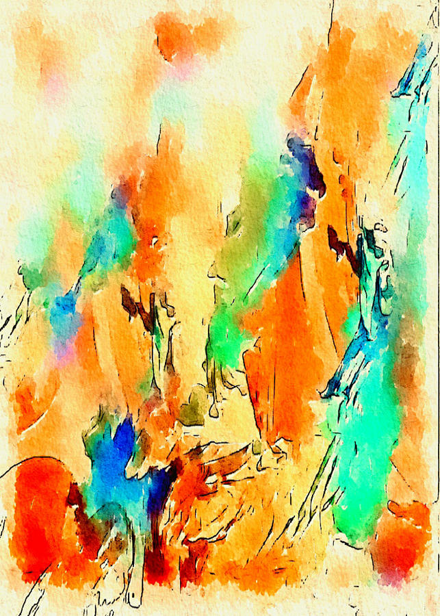 Canyon ridge sunrise abstract Digital Art by Silver Pixie