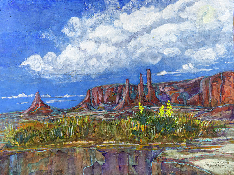 Canyon Rim Painting by Jeff Kastning