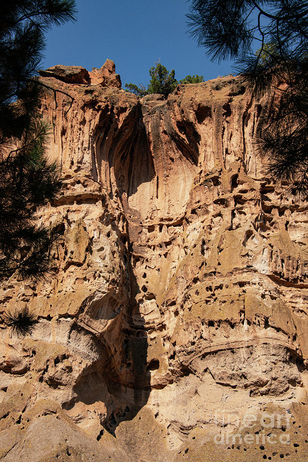 Canyon Wall at Bandelier National Monument Landscape Four Photograph by Bob Phillips