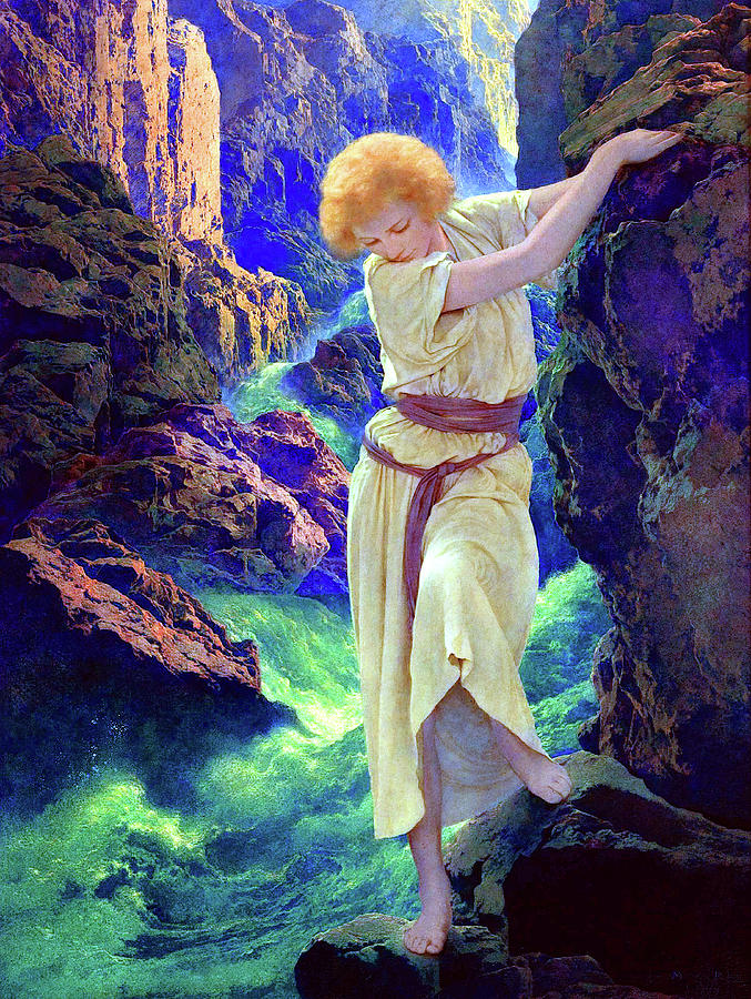 Canyon Waterfall Painting by Maxfield Parrish - Fine Art America