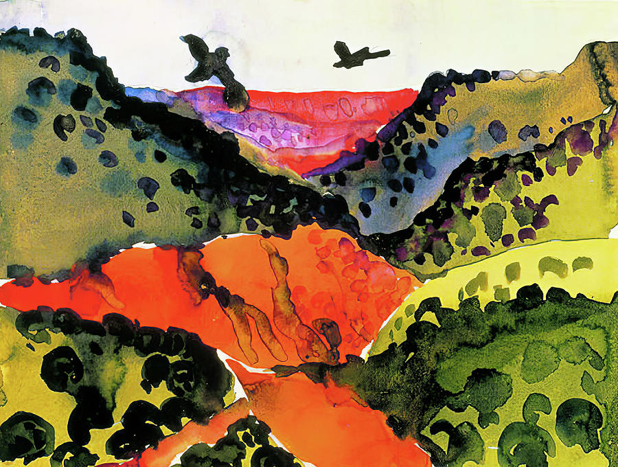 Canyon With Crows Painting by Georgia Okeeffe