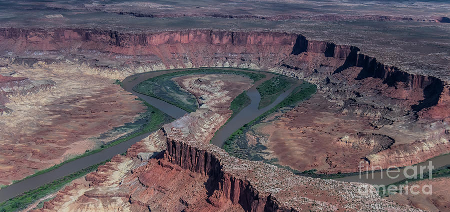 Canyonlands National Park Aerial View of Fort Bottom Ruin and Bighorn Mesa Photograph by David Oppenheimer