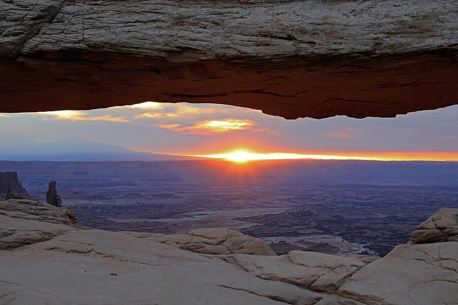 Canyonlands National Park -Sunrise from Mesa Arch Photograph by Richard Krebs