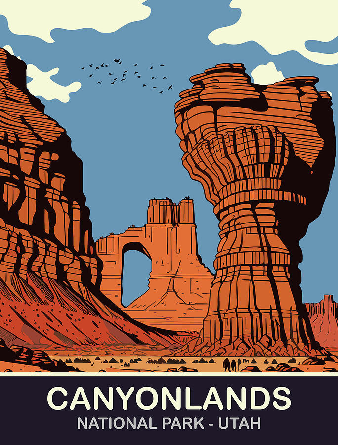 Vintage Digital Art - Canyonlands, UT by Long Shot