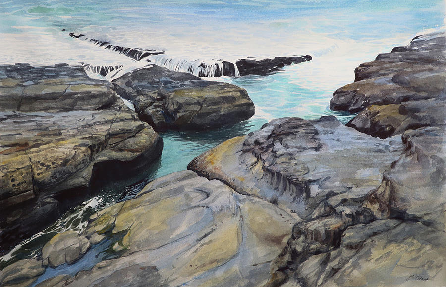 Cape Arago Tide Pool Painting by Emily Olson