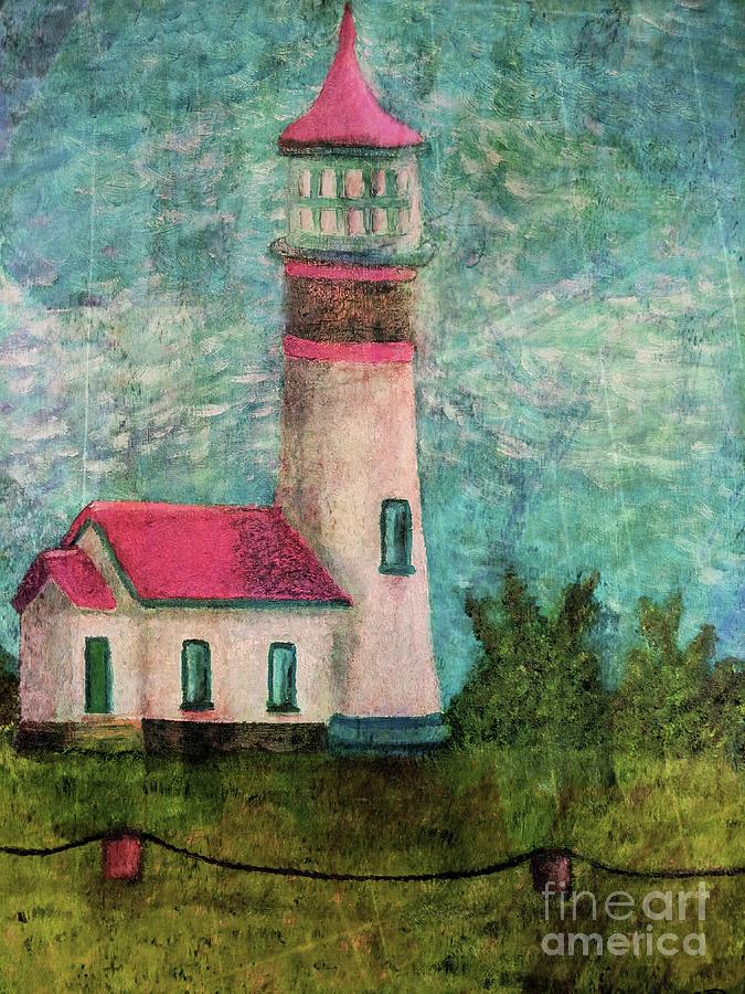Cape Blanco Lighthouse Painting by Aurelia Schanzenbacher