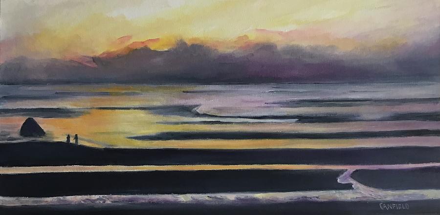 Sunset at Skaket Beach Painting by Ellen Canfield