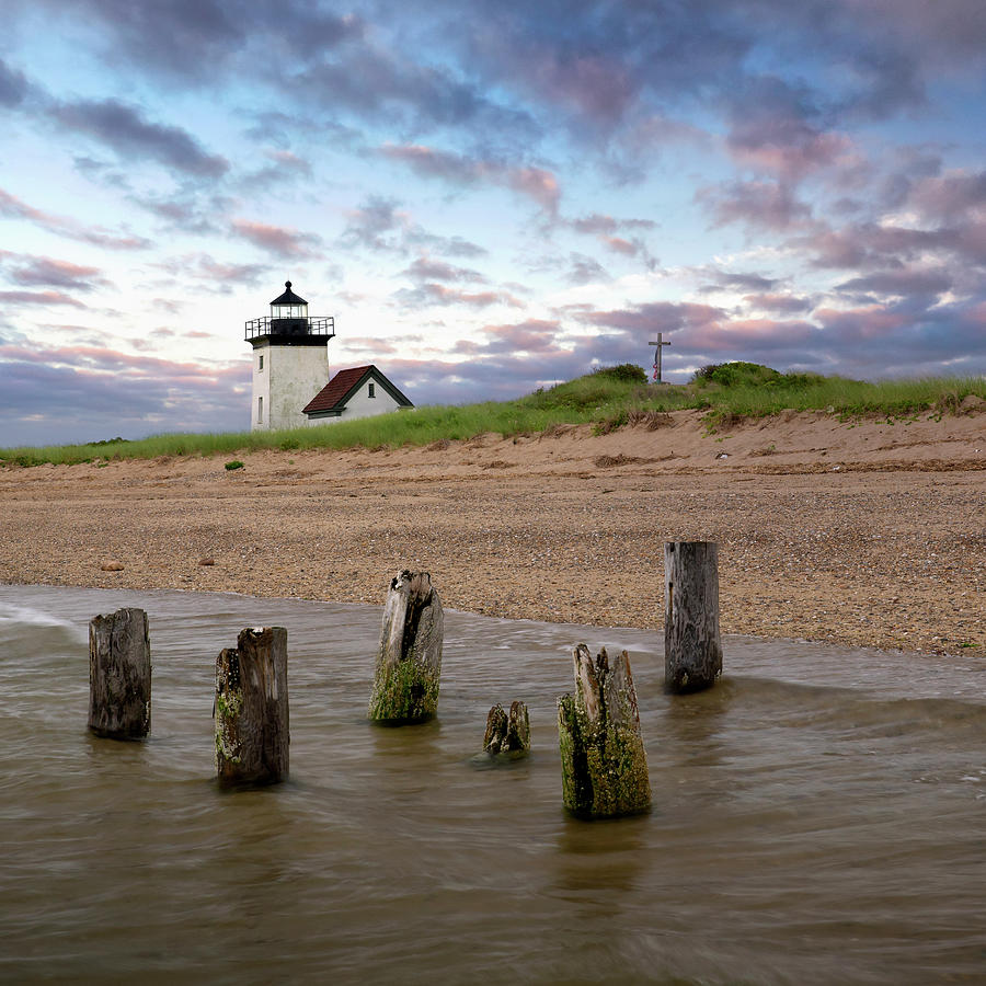 Cape Cod Long Point Light square Photograph by Bill Wakeley