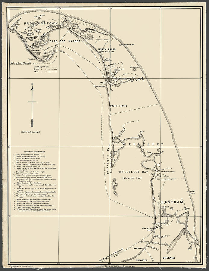 cape-cod-map-1865-showing-mayflower-locations-photograph-by-phil