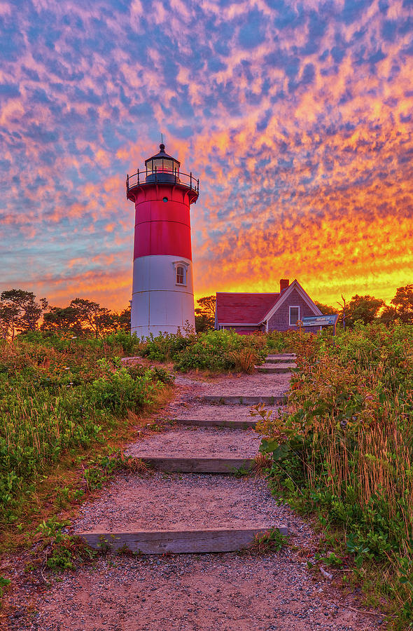 Cape Cod Sunset at Nauset Beach Light  Photograph by Juergen Roth