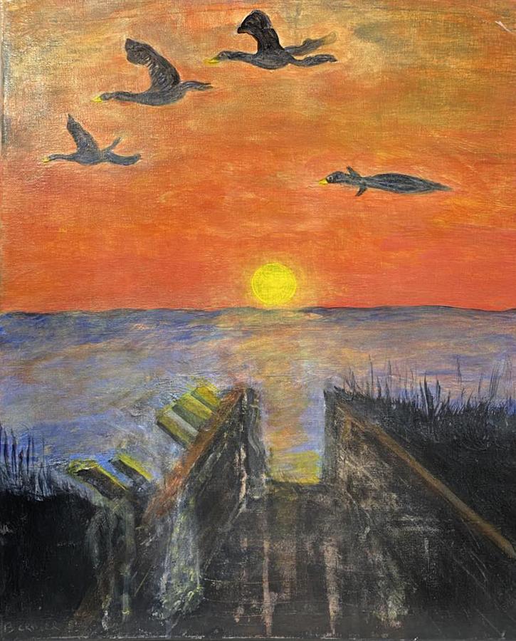 Cape Coral Sunrise Painting by Suzanne Berthier