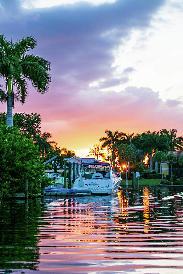 Cape Coral Sunset Vertical Photograph