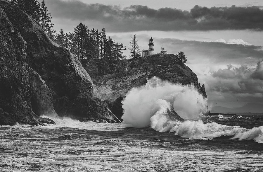 Black And White Photograph - Cape Disappointment Mono by Darren White