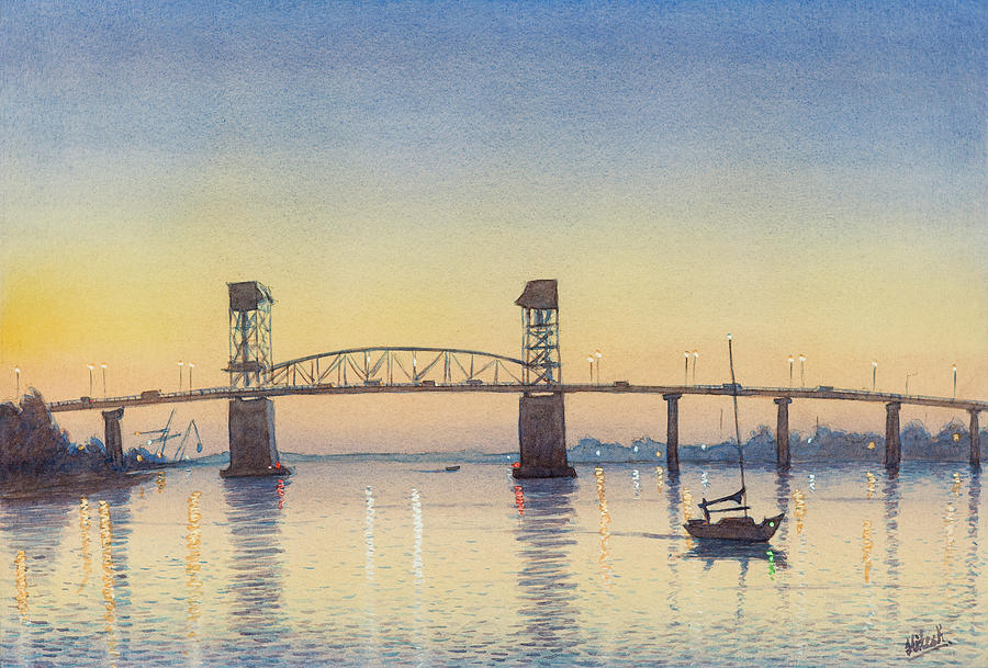 Cape Fear Evening Painting by Tesh Parekh