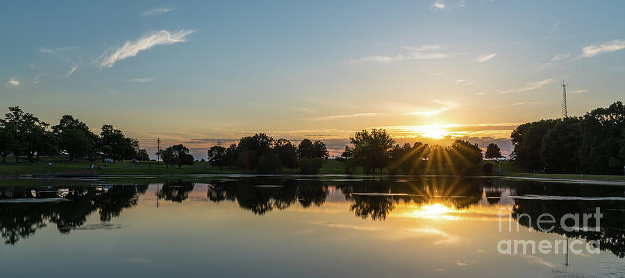 Cape Girardeau Lake Sunset Pano Photograph by Jennifer White