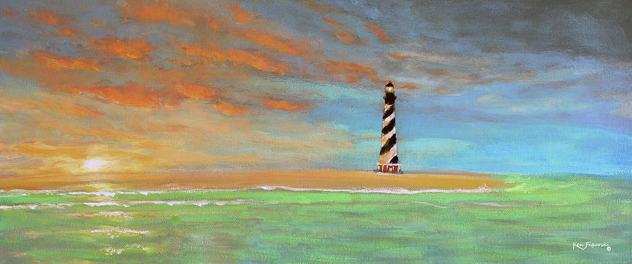 Cape Hatteras Lighthouse Painting Painting by Ken Figurski