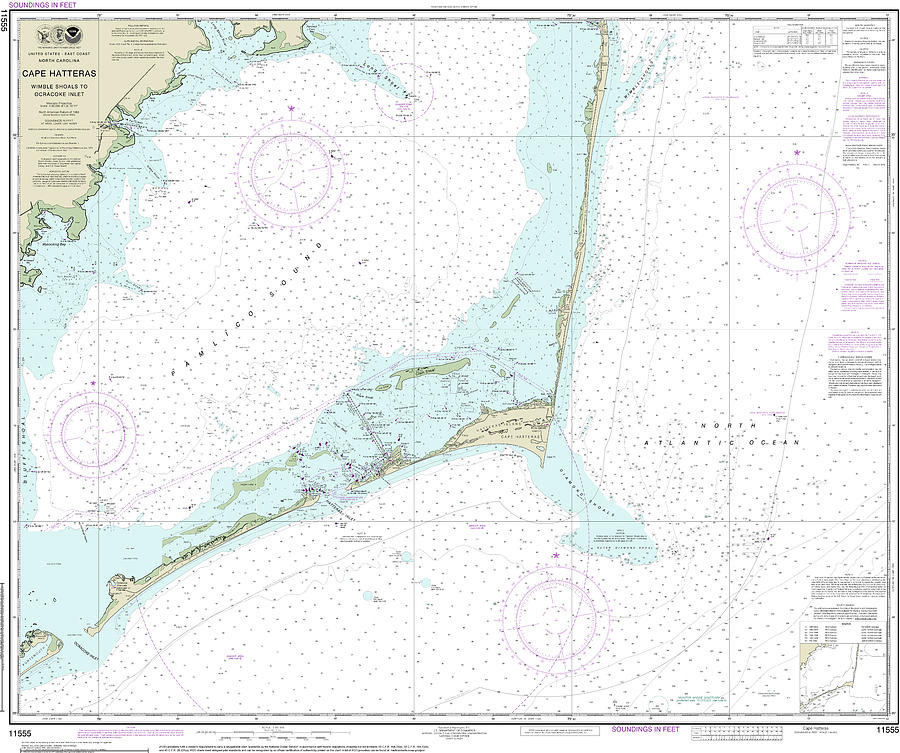 Cape Hatteras Nautical Chart 11555 Digital Art by John Gernatt - Fine ...