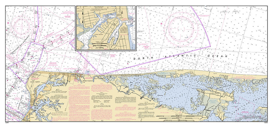 Cape Henry-Pamlico Sound Including Albemarle Sound, NOAA Chart 12205_1 Digital Art by Nautical Chartworks