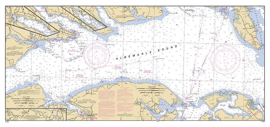 Cape Henry-Pamlico Sound Including Albemarle Sound, NOAA Chart 12205_6 Digital Art by Nautical Chartworks