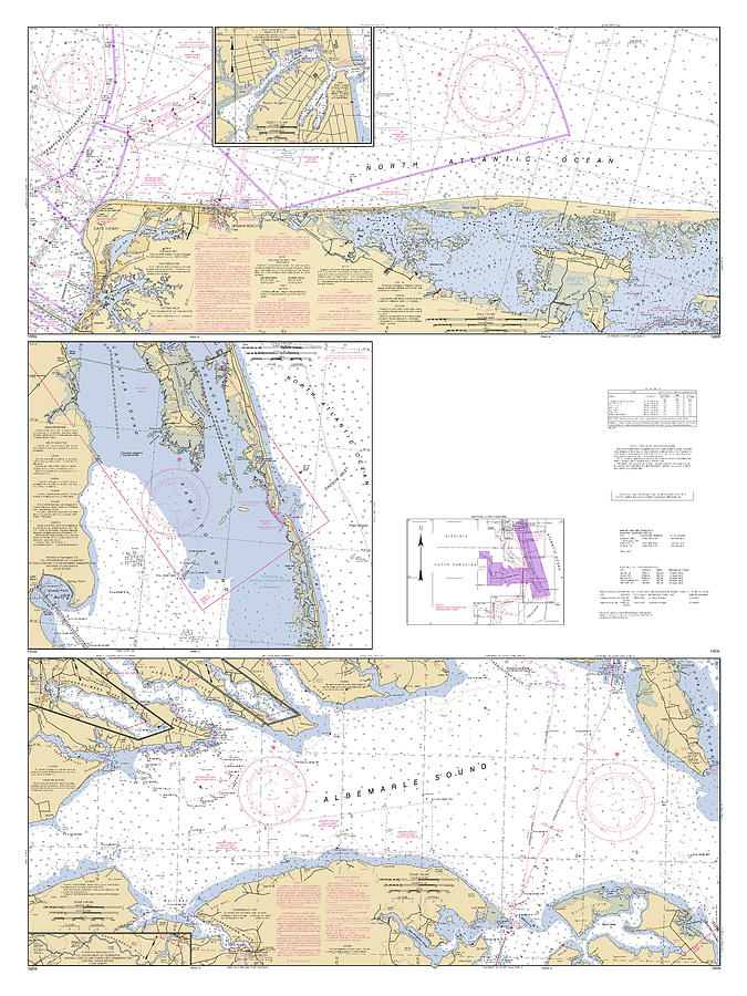 Cape Henry-Pamlico Sound Including Albemarle Sound, NOAA Chart 12205_A Digital Art by Nautical Chartworks