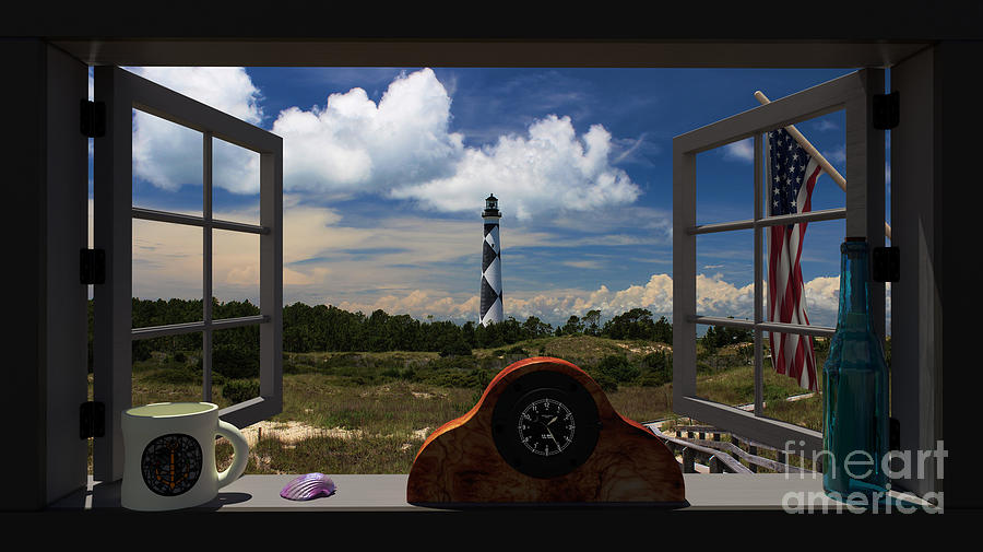 Cape Lookout Lighthouse Digital Art by Tony Cooper