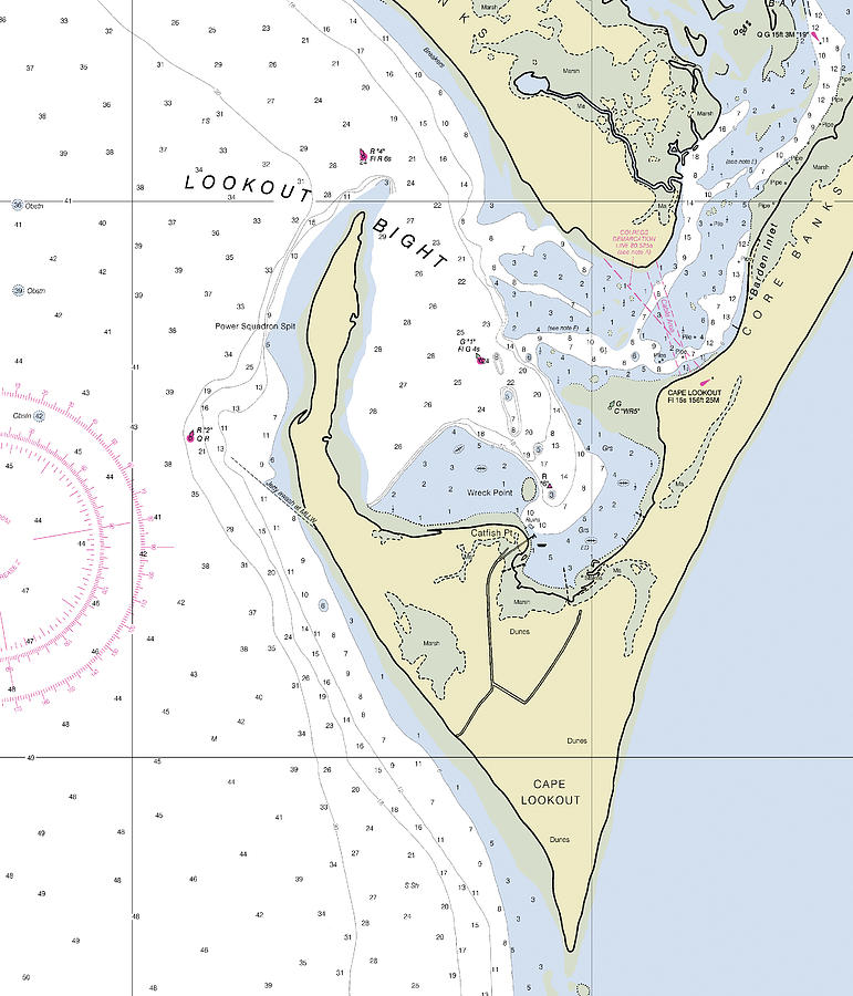 Cape Lookout North Carolina Nautical Chart Digital Art by Sea Koast