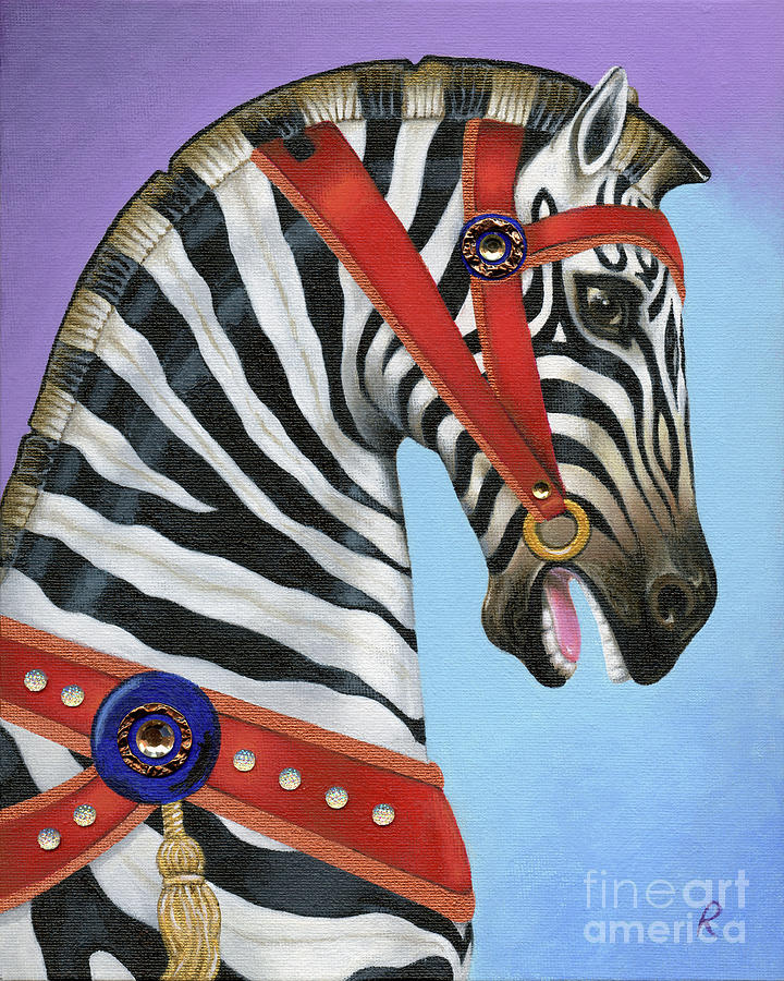 Nature Painting - Cape May Carousel Zebra by Peggy Dreher