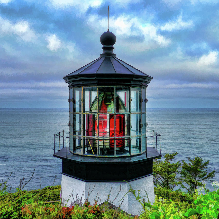 Cape Meares Lighthouse Painting by Christopher Arndt