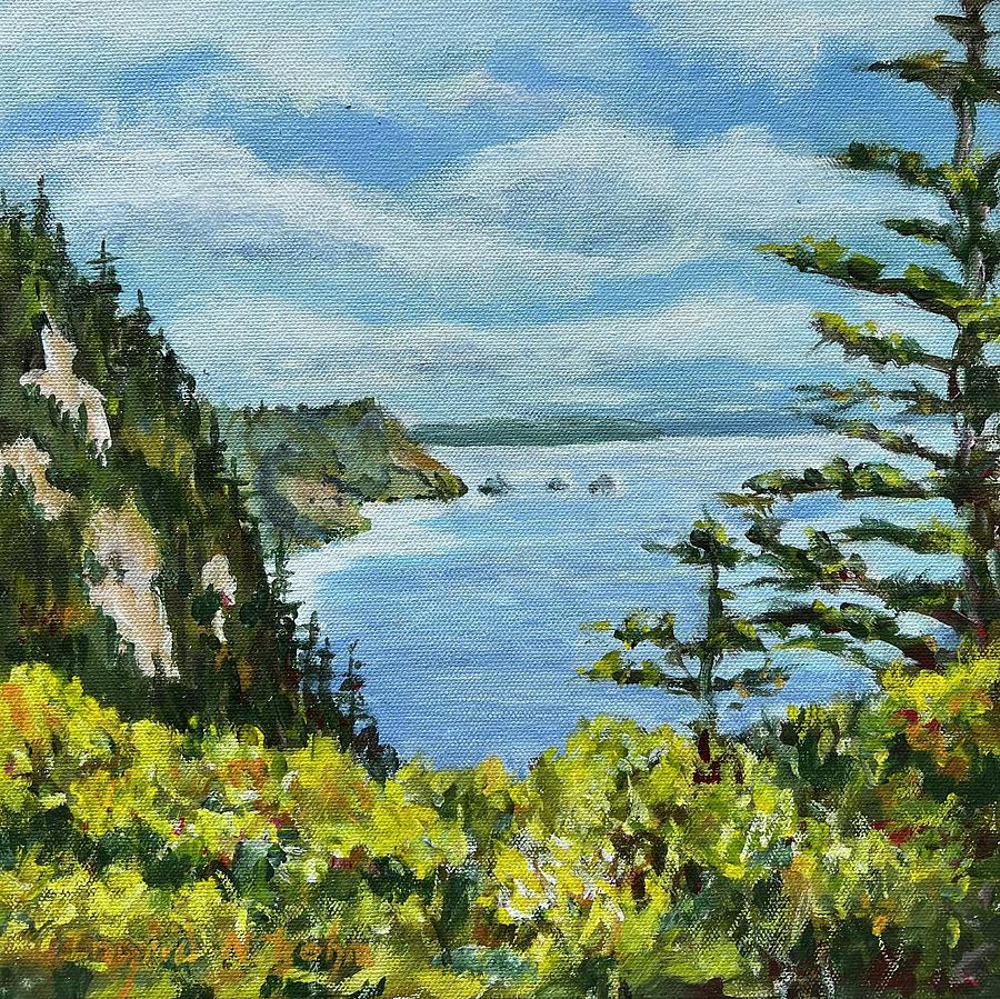 Cape Meares Viewpoint Painting by Ingrid Dohm