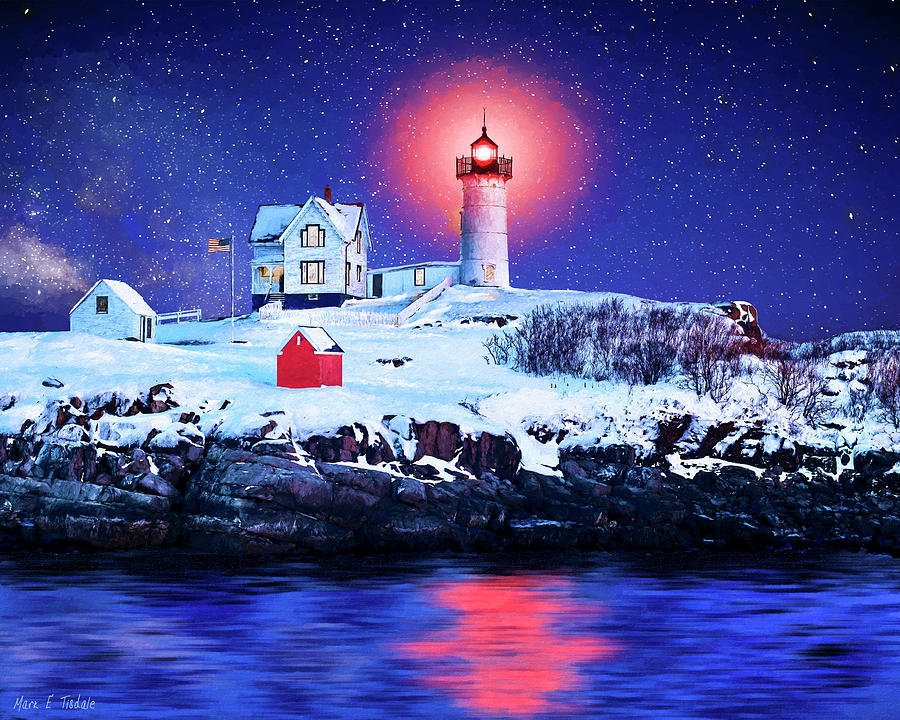 Lighthouse Digital Art - Cape Neddick Lighthouse - Nubble Light by Mark Tisdale