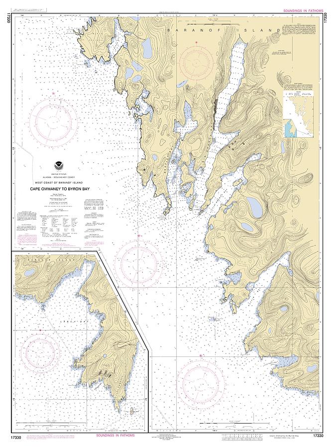 Cape Ommaney To Byron Bay Baranof Island Alaska, Noaa Chart 17330 ...