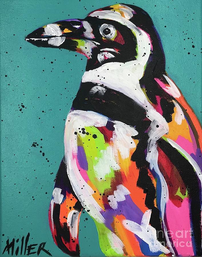 Cape Penguin Painting by Tracy Miller