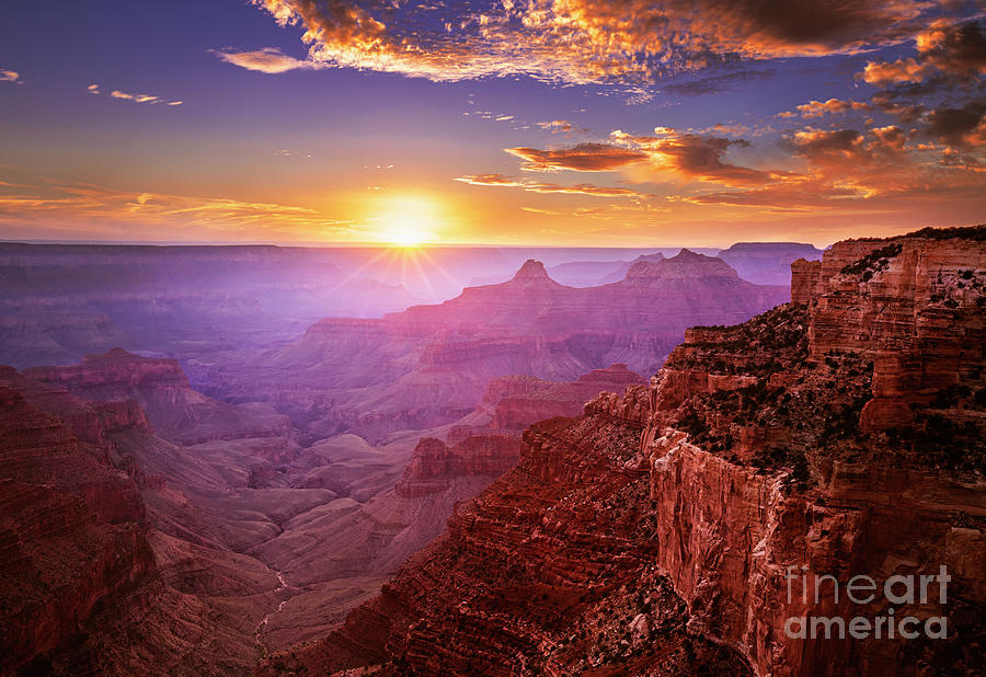 Grand Canyon National Park Photograph - Cape Royal Sunset 2, Grand Canyon National Park, Arizona, USA by Neale And Judith Clark