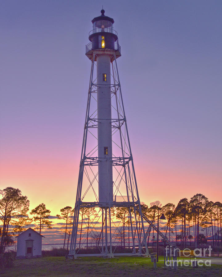 Cape San Blas Lighthouse at Sunset Photograph by Catherine Sherman