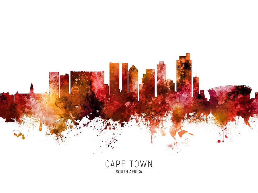 Cape Town South Africa Skyline #32 Digital Art by Michael Tompsett