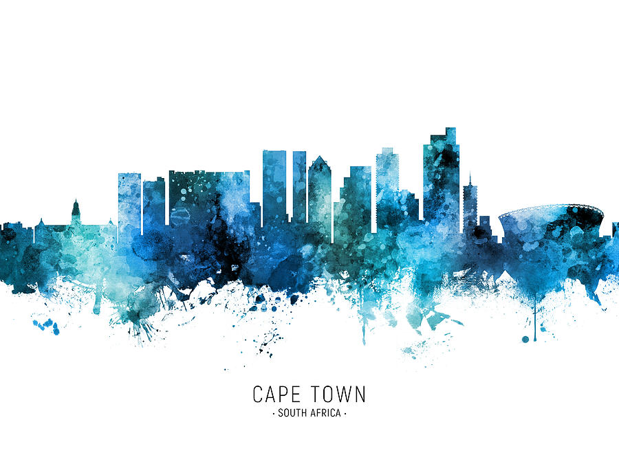 Cape Town South Africa Skyline #73 Digital Art by Michael Tompsett