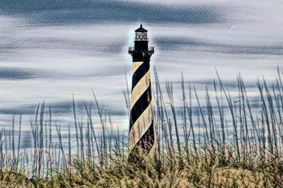 Cape Hatteras Lighthouse in Charcoal Photograph by Bill Swartwout