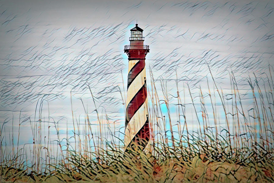 Cape Hatteras Lighthouse Sketch Photograph by Bill Swartwout