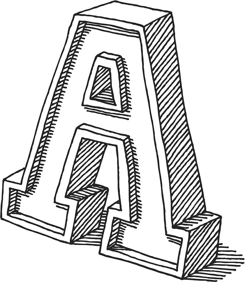 Capital Letter A Drawing Drawing by FrankRamspott