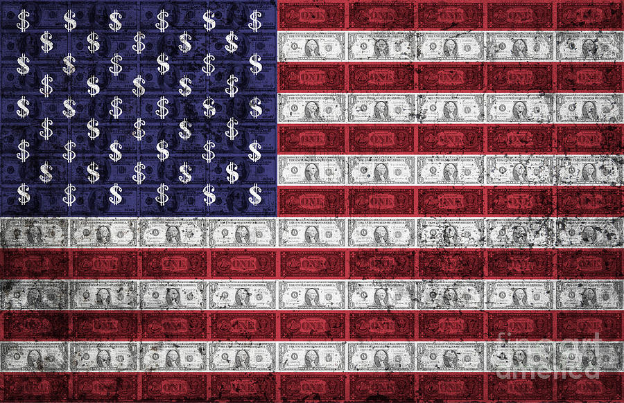 Capitalism Flag of America Digital Art by Nick Lopez